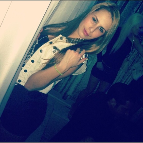 White Jean Mini Vest With Studded Detail - Picture 7 of 7